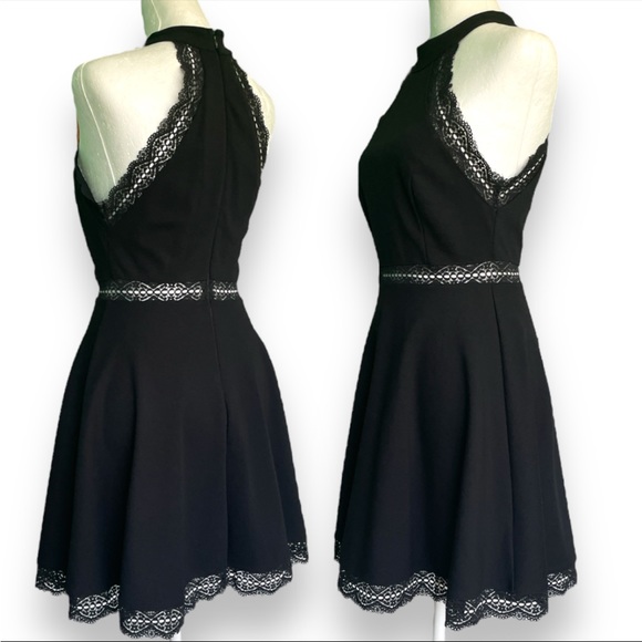 NWOT Lulus Reach Out My Hand Black Lace Skater Dress Size XS - Picture 6 of 10